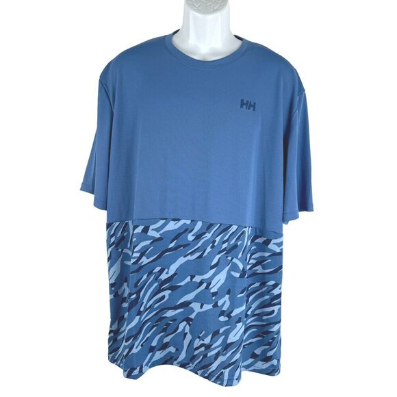 Helly‎ Hansen Lifa Active Solen Relax Tee Shirt 2XL Blue Camo NWT TP-2796 - Picture 1 of 13